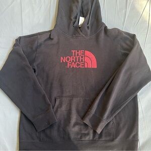 The North Face Black Hoodie with Red Logo